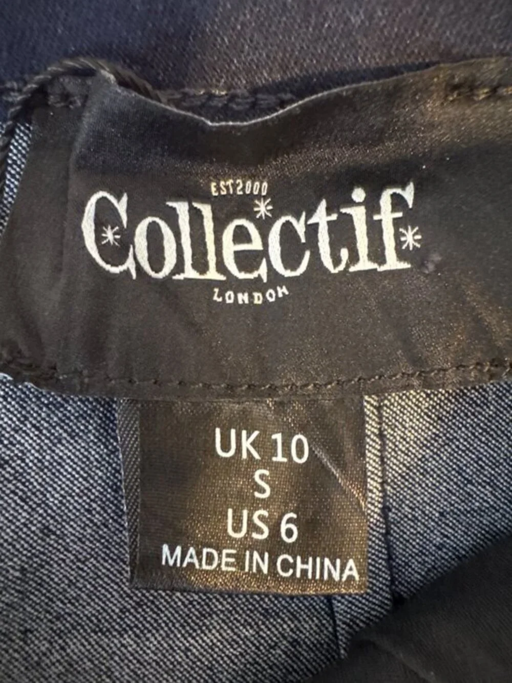 New Collectif London Vintage Retro Jean Size 6 Navy Sailor Button Wide-Leg Pants